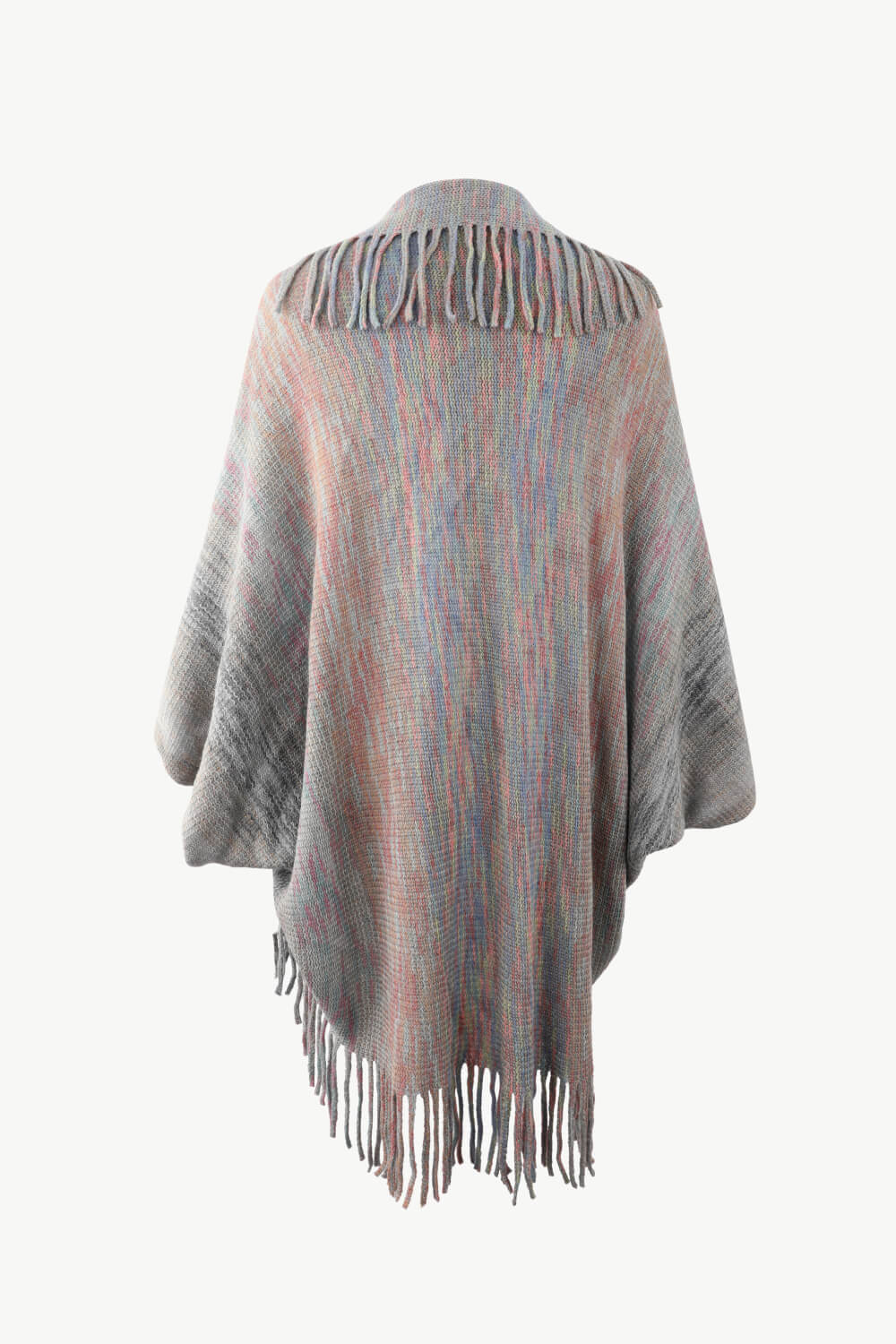 Ocean Sorrento — Multicolored Fringe Trim Poncho, alternate view 11