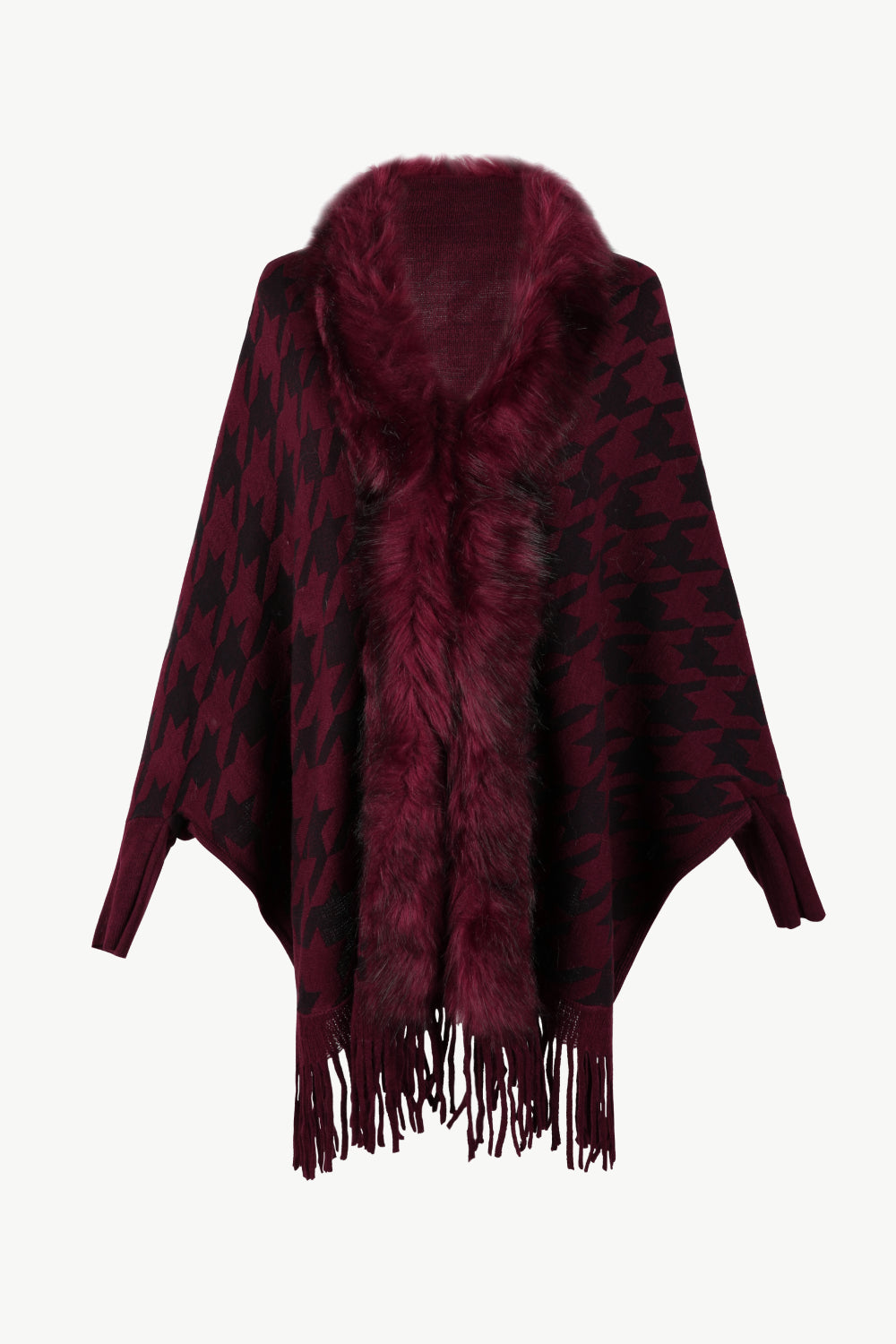 Jules Versailles — Houndstooth Fringe Hem Poncho, alternate view 18