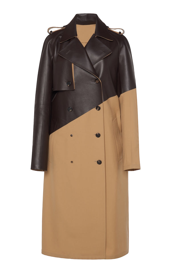 Kymara™ | Suit Collar Leather Trench Coat