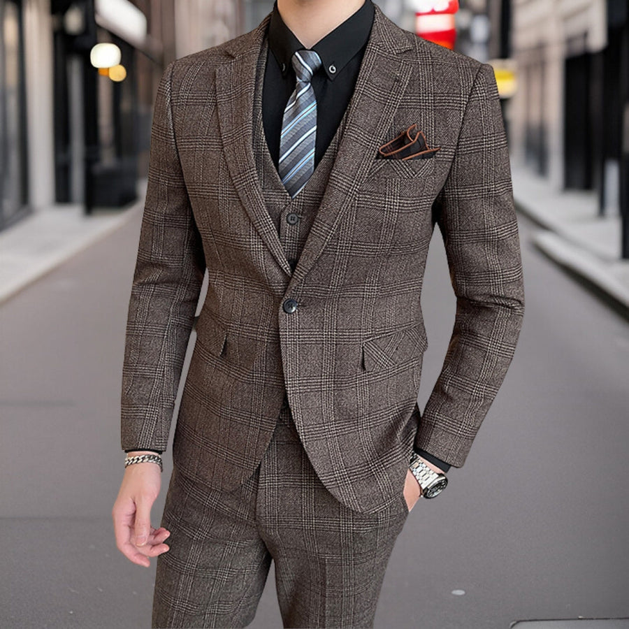 Hubert™ | Luxurious 3-Piece Checkered Suit