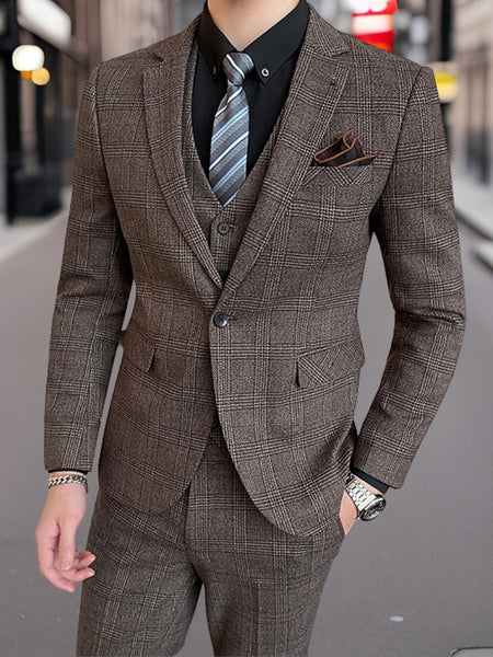 Hubert™ | Luxurious 3-Piece Checkered Suit