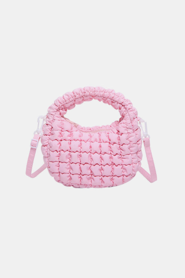 Quilted Puffy Removable Strap Crossbody Bag