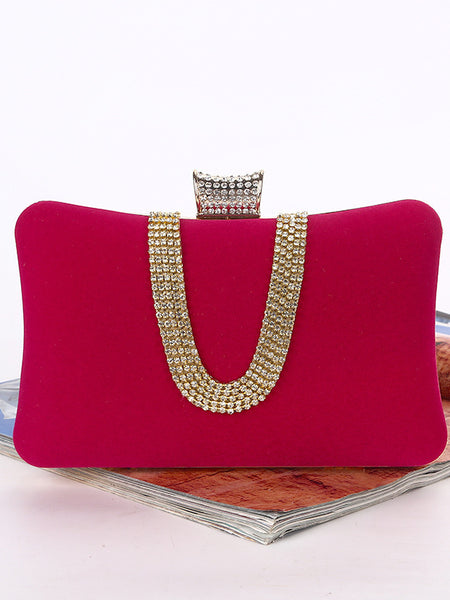 Emery Suede U-Shaped Diamond Clutch