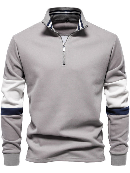 Men's Color Block Long Sleeve Polo - Opulent Empire