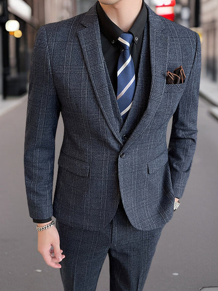 Hubert™ | Luxurious 3-Piece Checkered Suit