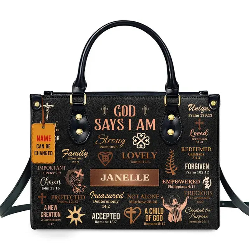 Jocelyn Montclair — Luxury African Girl Print Leather Top-Handle Tote Handbag, alternate view 20