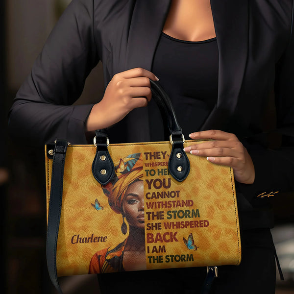 High Quality Pu Leather Messenger Shoulder Bags for Women I Am the Storm Print Custom Women'S Shoulder Bags