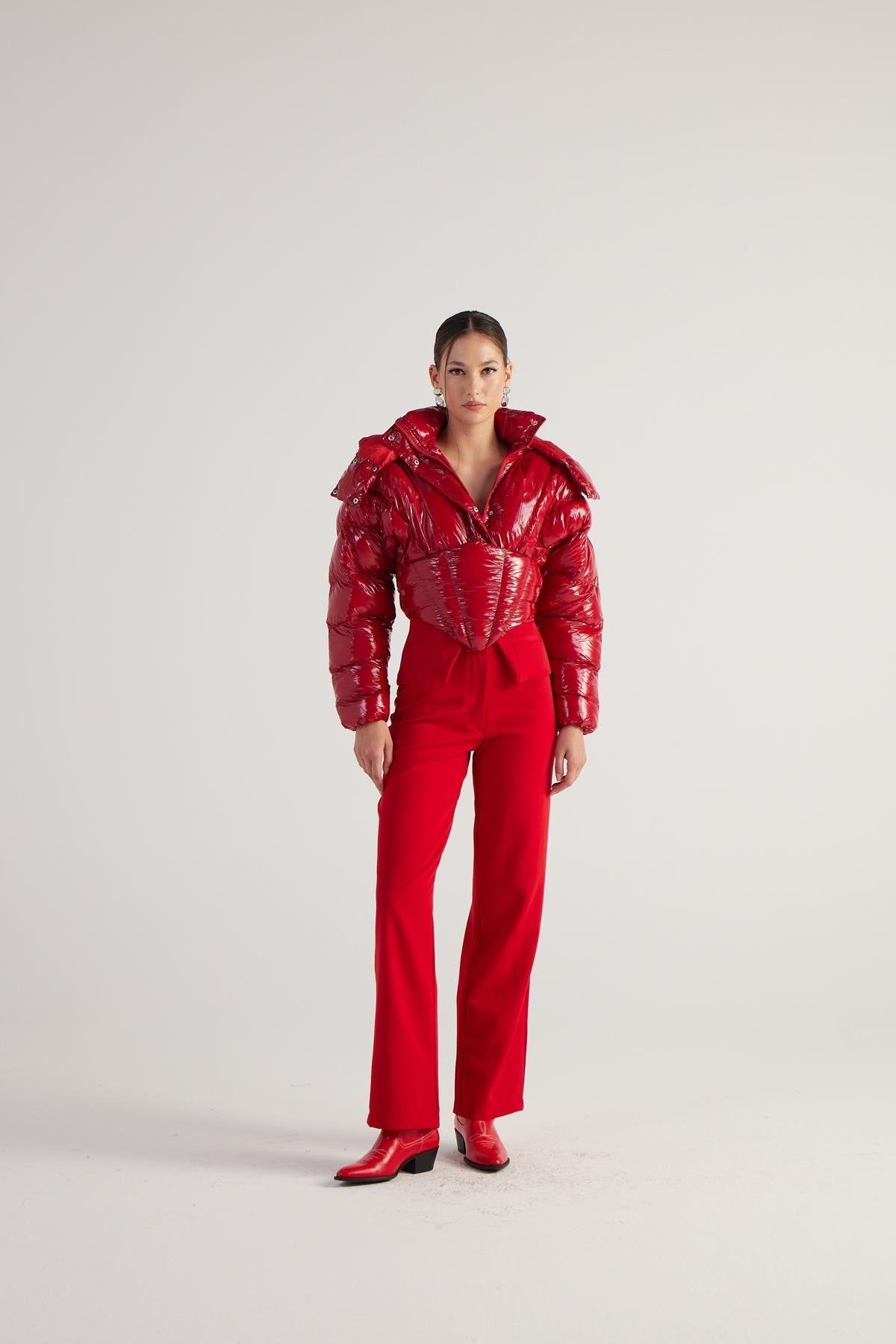Aida — Red Puffer Hooded Jacket, alternate view 5