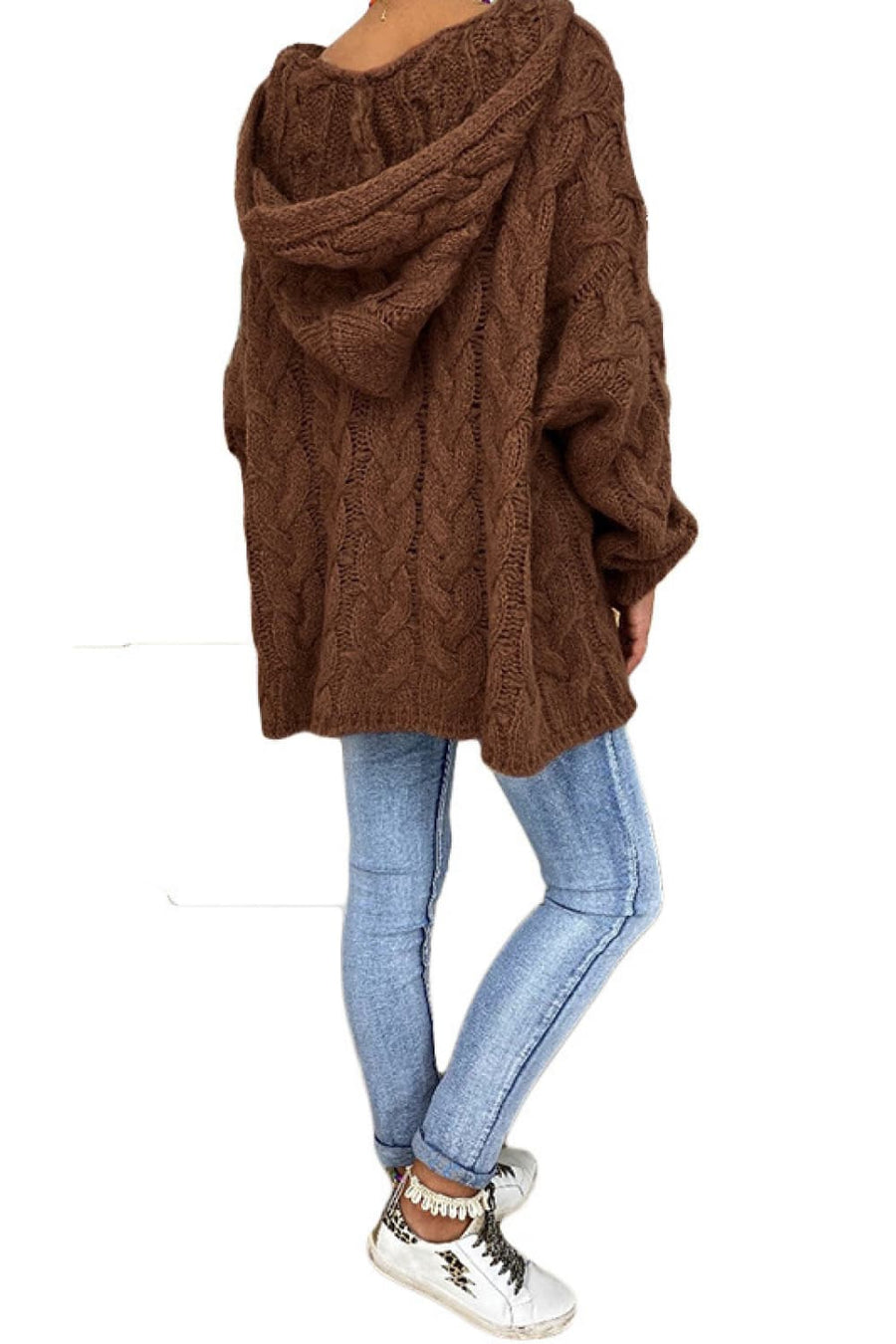 Winter Rivière — Cable-Knit Hooded Sweater, alternate view 2