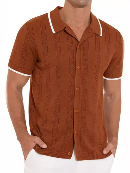 Men's Full Size Button Down Short Sleeve Shirt Plus Size - Opulent Empire