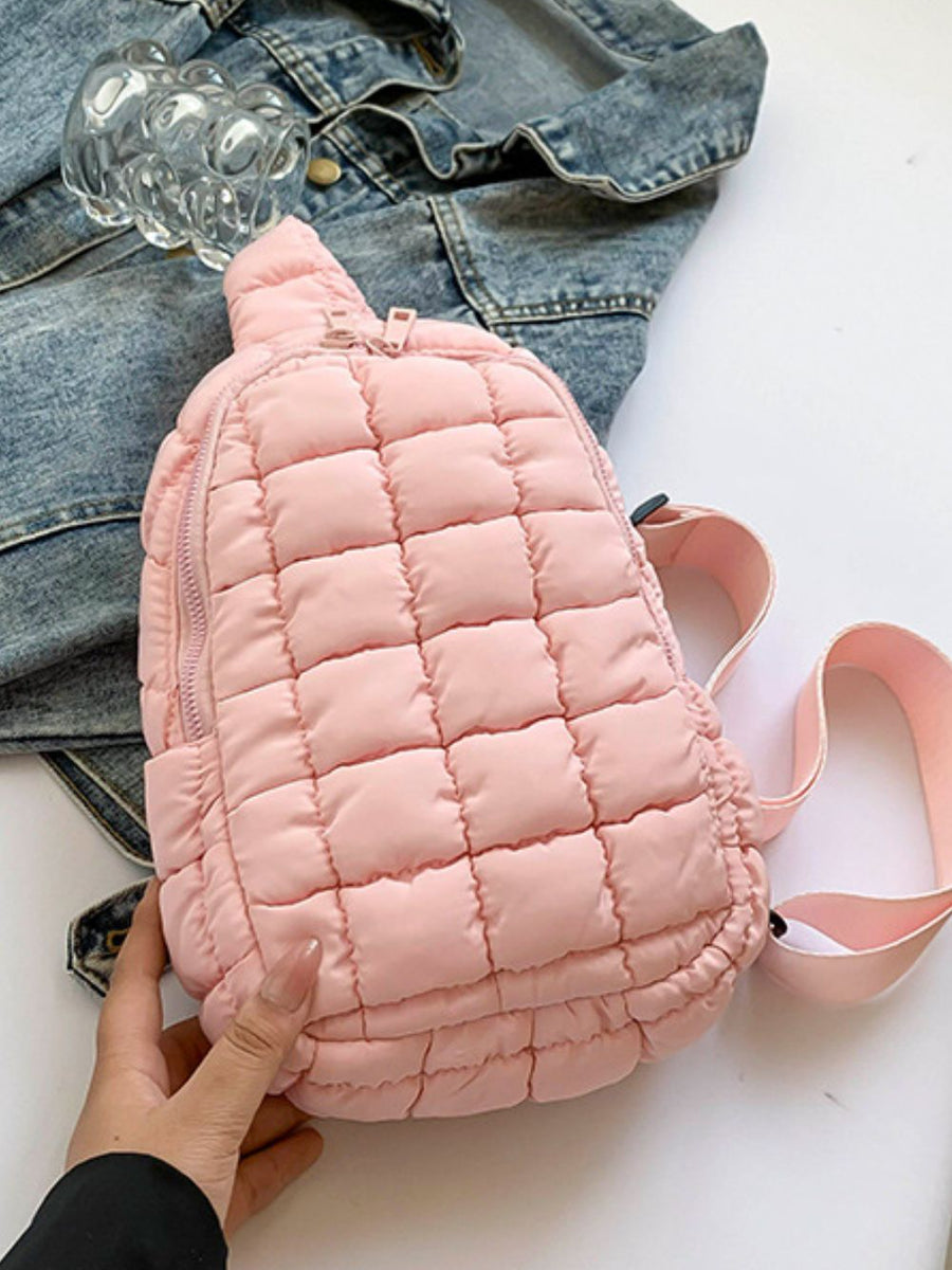 Quilted Nylon Crossbody  Bag