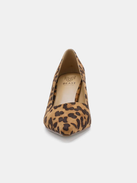 Beast Fashion Faux Suede Leopard Point Toe Pumps - Opulent Empire