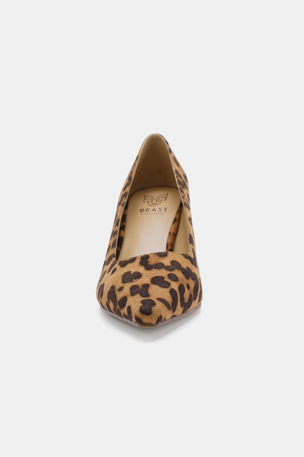 Cove Montclair — Beast Fashion Faux Suede Leopard Point Toe Pumps Leopard Fashion Footwear, alternate view 4
