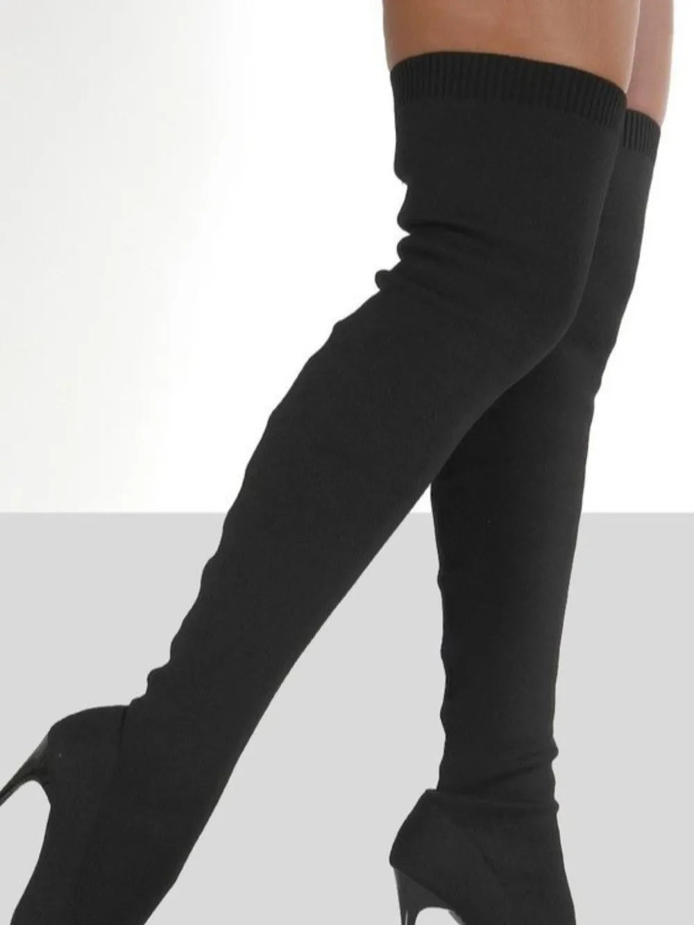 Rain Marino — Point Toe Over Knee Stiletto Boots Fashion Footwear, alternate view 5
