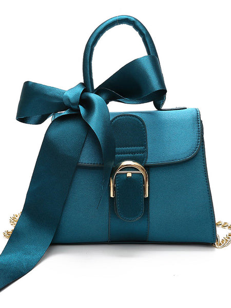 Ŋoni™ | Shoulder Bow Velvet Handbag