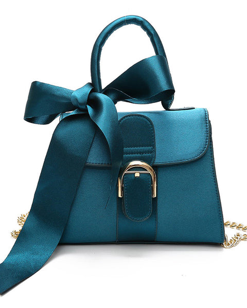 Ŋoni™ | Shoulder Bow Velvet Handbag