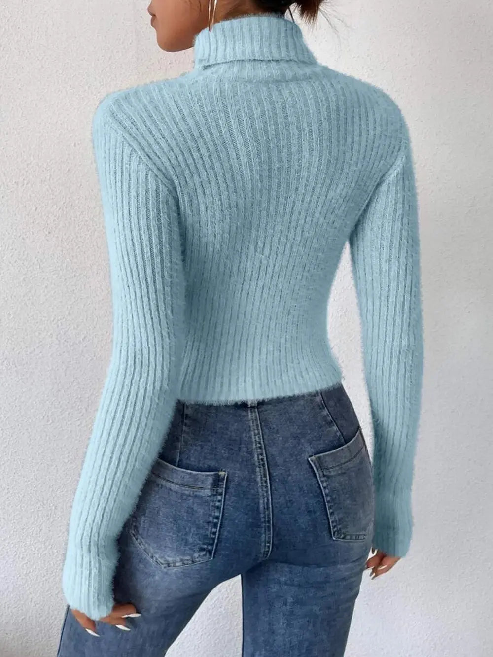 Harbor Fontaine — Ribbed Turtleneck Long Sleeve Sweater, alternate view 18