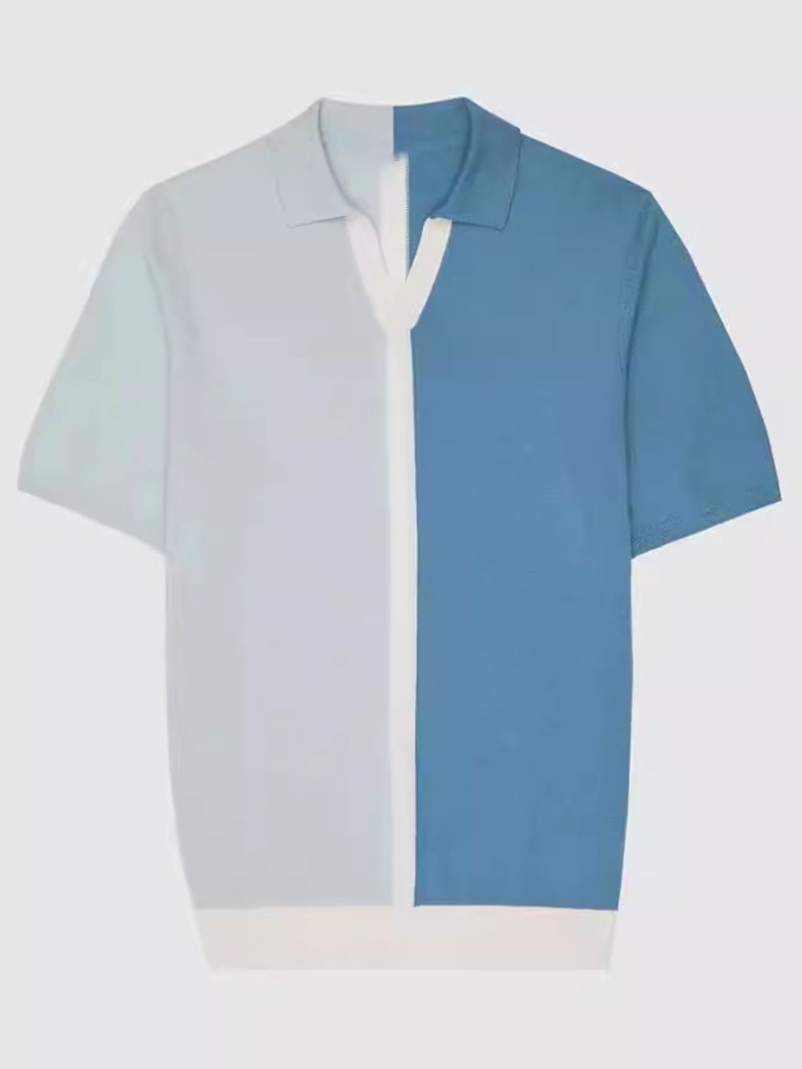 Hadrian Beaumont — Men's Plus Size Two-Tone Short Sleeve Polo Cerulean Men's Tailored Shorts, alternate view 5