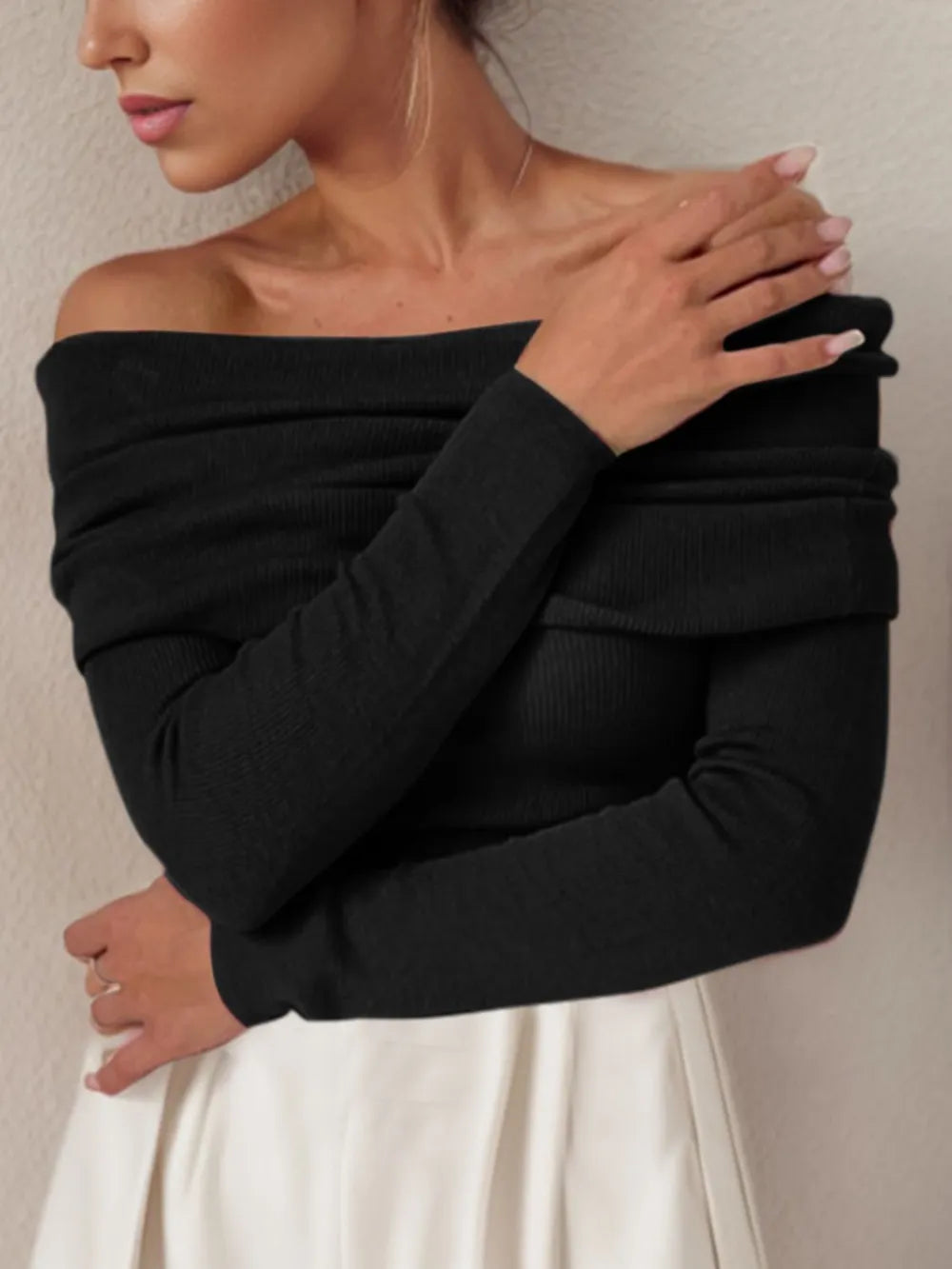 Lior Rousseau — Off-Shoulder Long Sleeve Sweater, alternate view 11