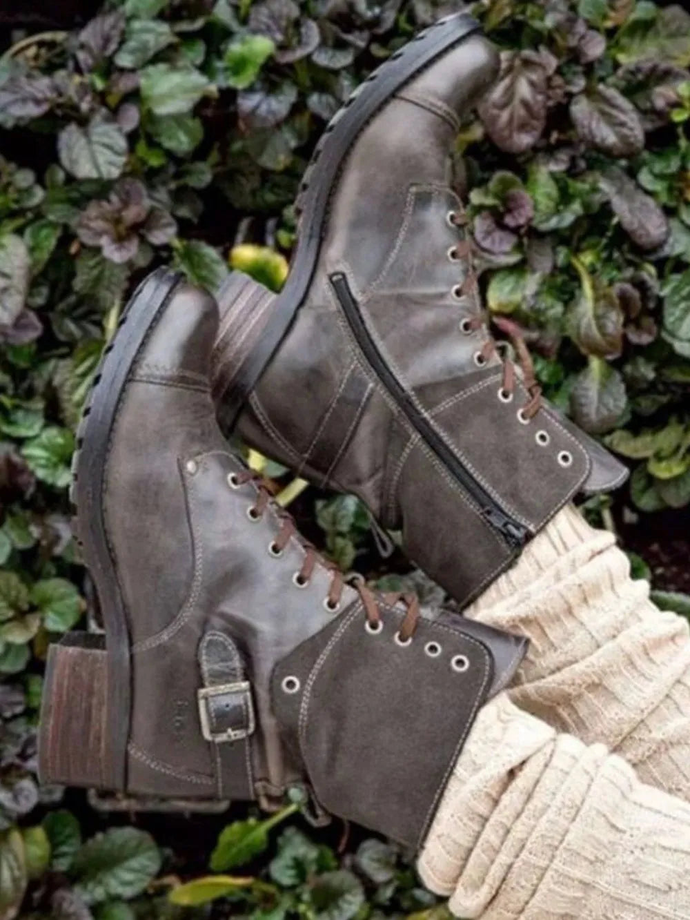 Indigo Sorrento — Lace-Up Block Heel Boots, alternate view 3