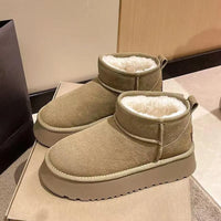 Sol Allegra — Fleece Lined Chunky Platform Mini Boots Fashion Footwear