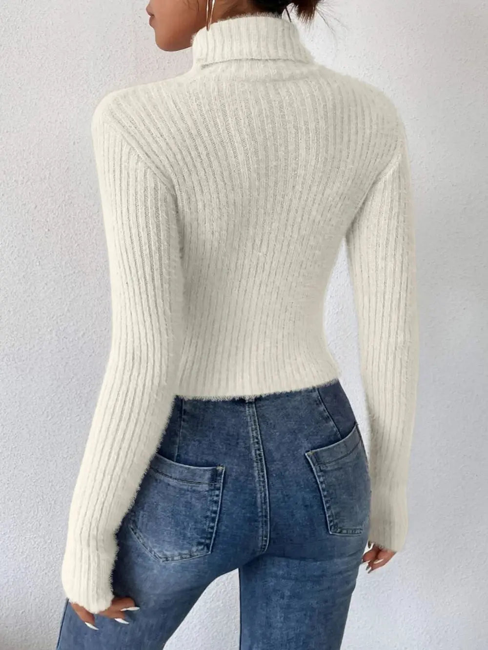 Harbor Fontaine — Ribbed Turtleneck Long Sleeve Sweater, alternate view 10