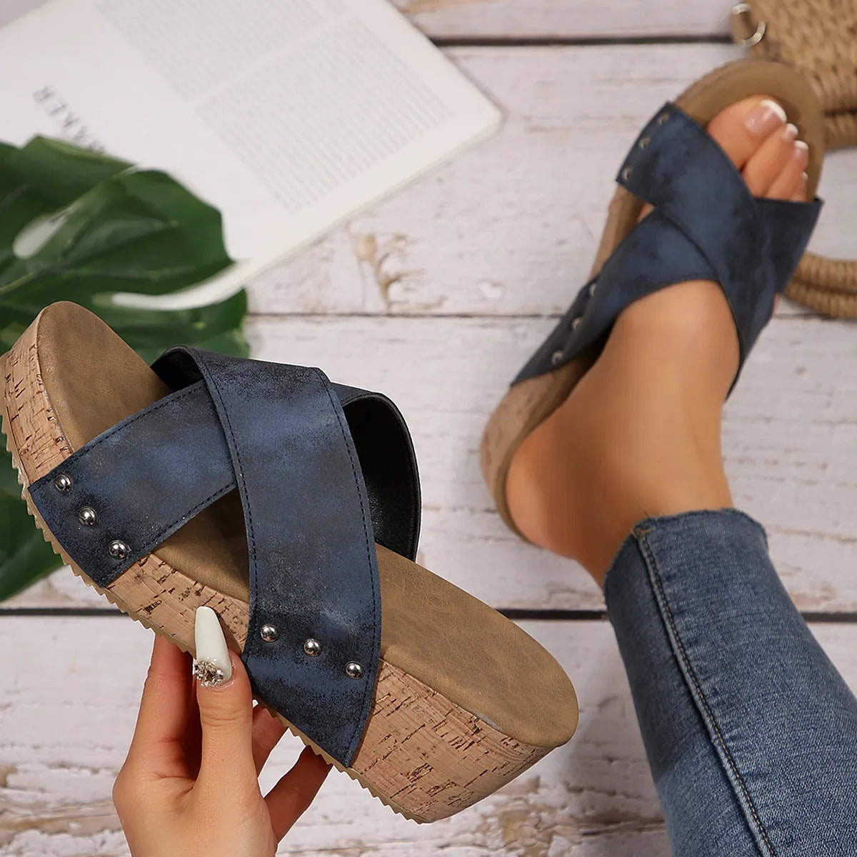 Sage Bellini — Crisscross Open Toe Wedge Sandals Fashion Footwear, alternate view 3