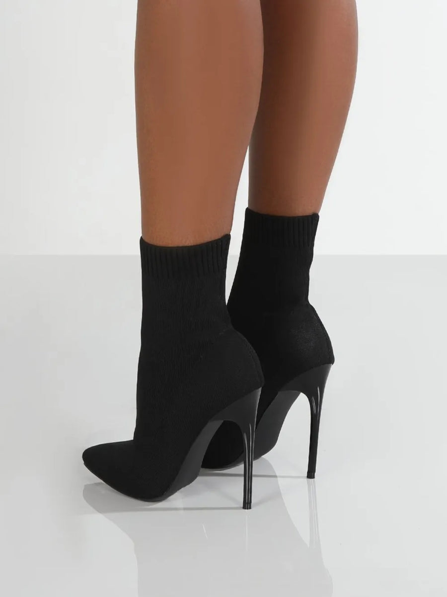 Wren Fiorenza — Mesh Point Toe Stiletto Boots Fashion Footwear, alternate view 2