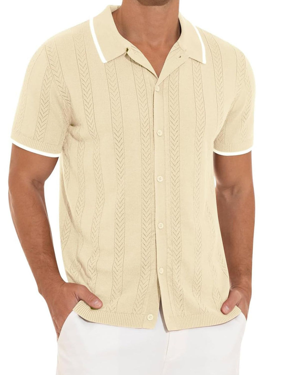 Augustin — Men's Full Size Button Down Short Sleeve Shirt Plus Size