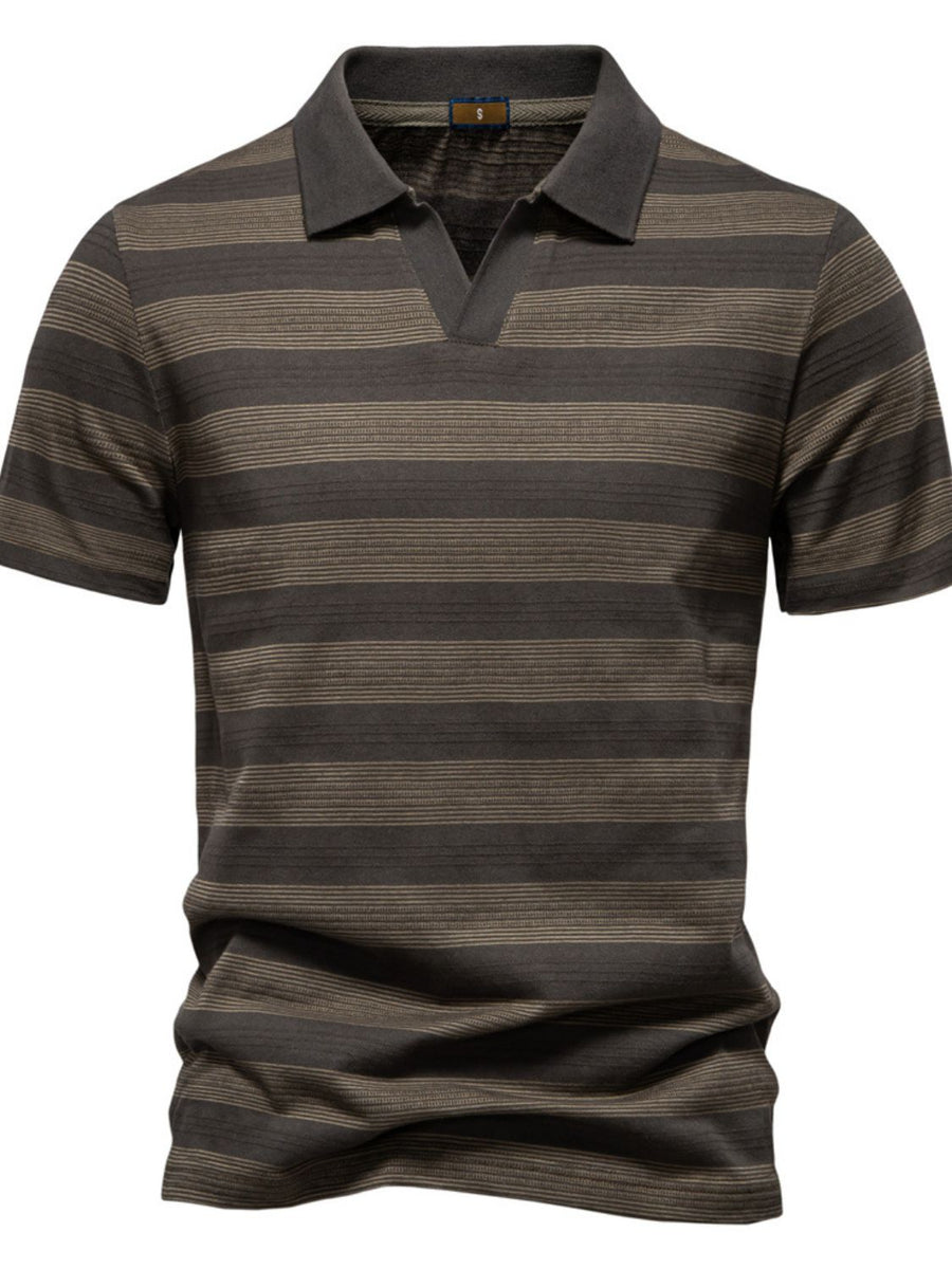 Men's Contrast Striped Short Sleeve Polo - Opulent Empire