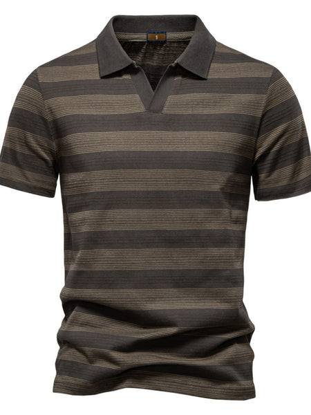 Men's Contrast Striped Short Sleeve Polo - Opulent Empire