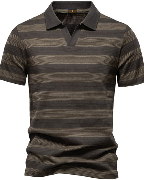 Men's Contrast Striped Short Sleeve Polo - Opulent Empire