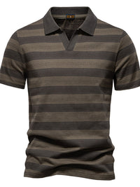 Maximilian — Men's Contrast Striped Short Sleeve Polo Men's Tailored Shorts, alternate view 5