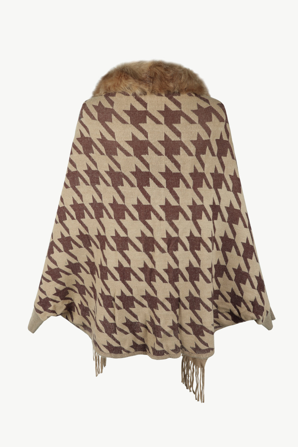 Jules Versailles — Houndstooth Fringe Hem Poncho, alternate view 8