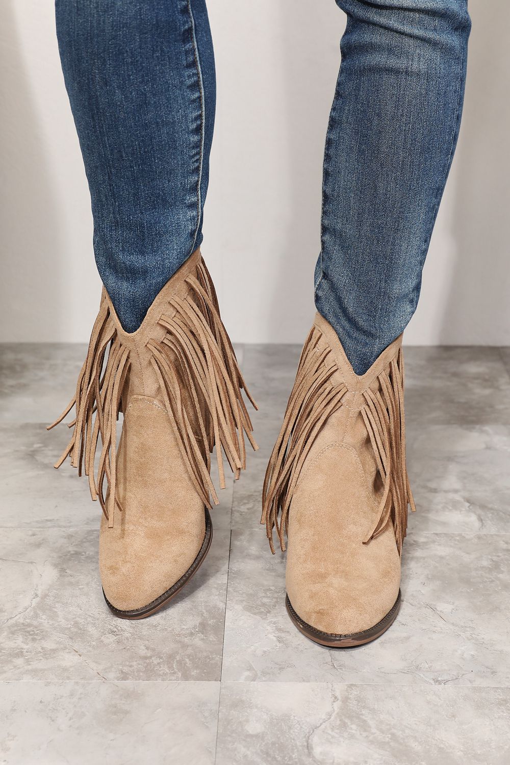 Honorine Montclair — Legend Women's Fringe Cowboy Western Ankle Boots Khaki Women's Fashion Footwear