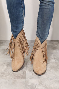Honorine Montclair — Legend Women's Fringe Cowboy Western Ankle Boots Khaki Women's Fashion Footwear