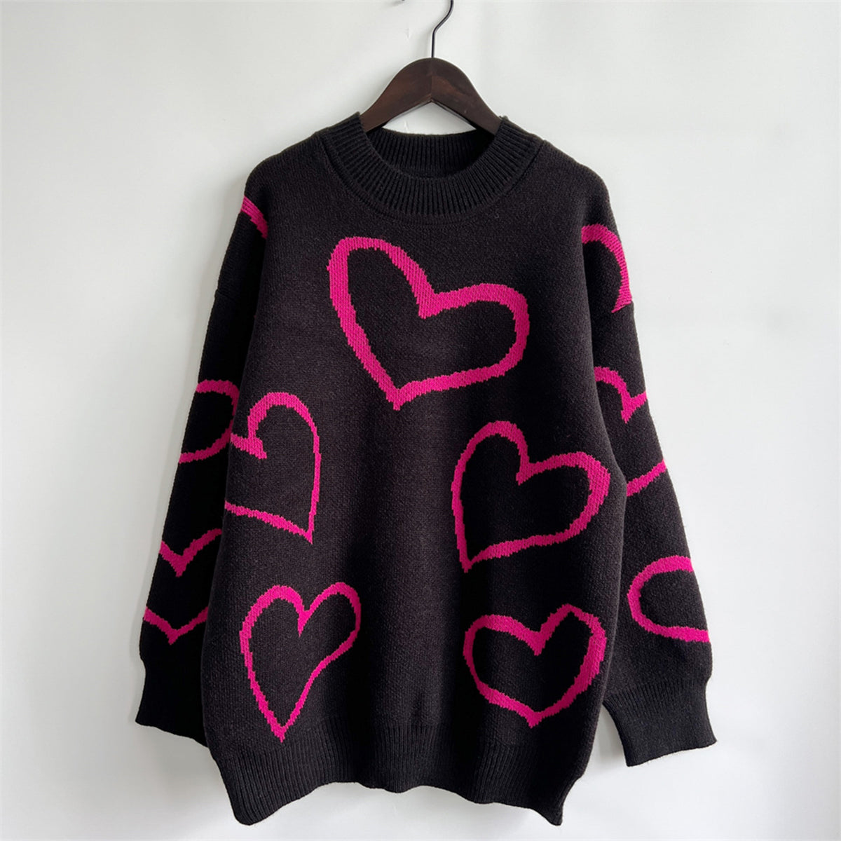 Nova Bellamy — Heart Pattern Long Sleeve Sweater, alternate view 3