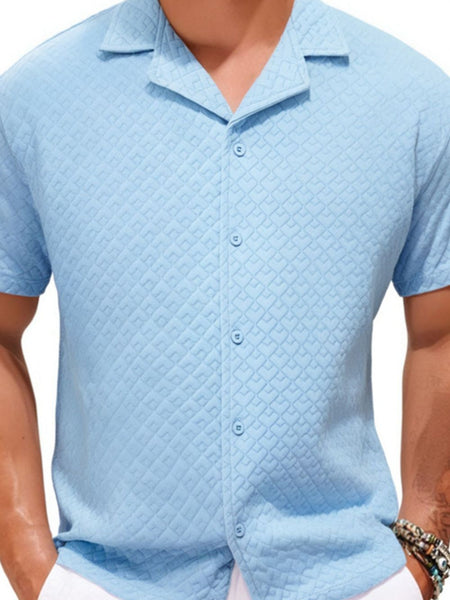 Men's Plus Size Button Down Short Sleeve Shirt - Opulent Empire