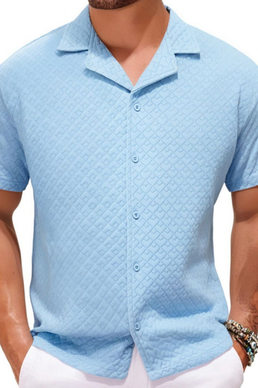 Men's Plus Size Button Down Short Sleeve Shirt - Opulent Empire