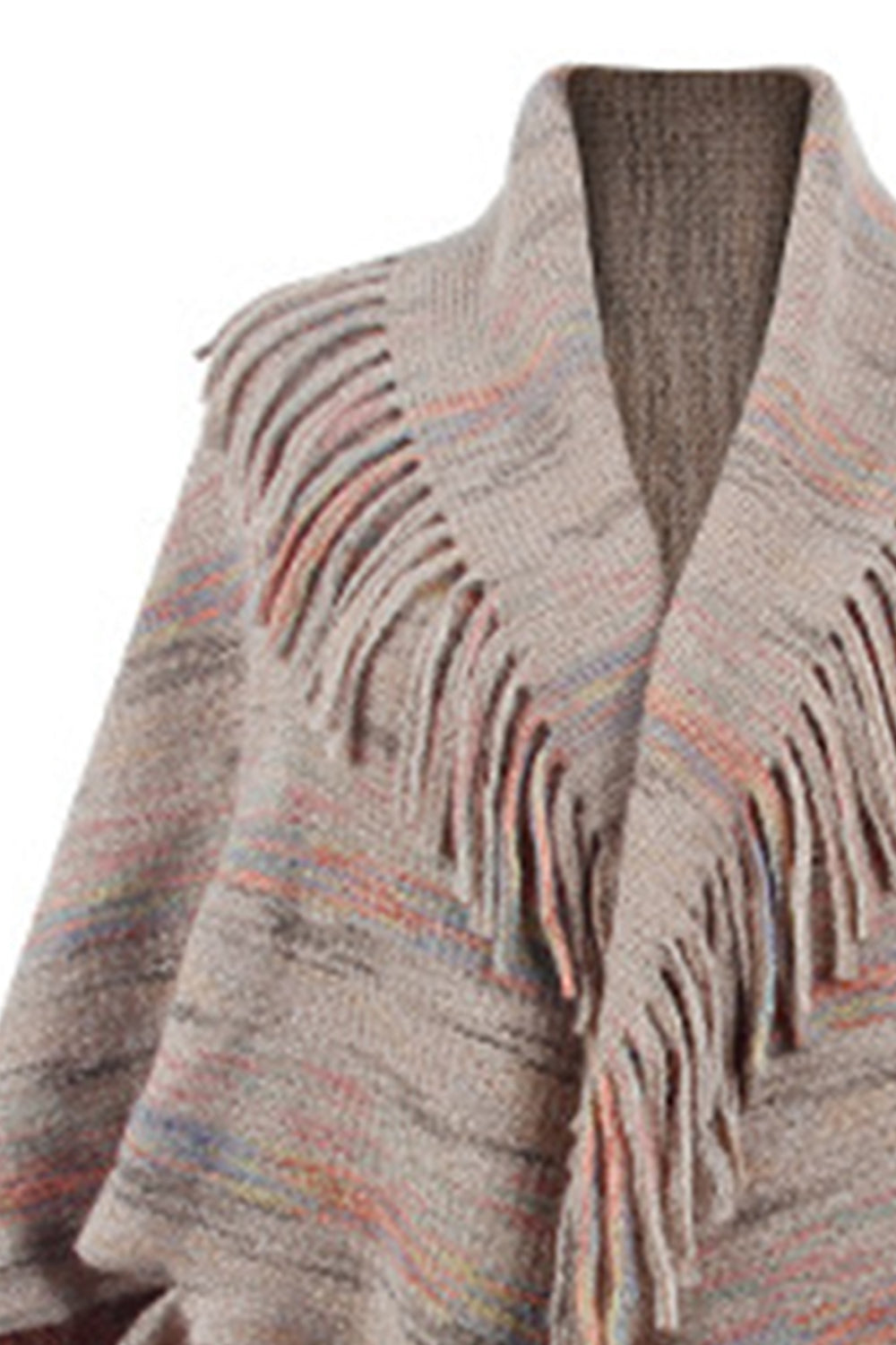 Marlowe Versailles — Fringe Detail Printed Poncho, alternate view 14