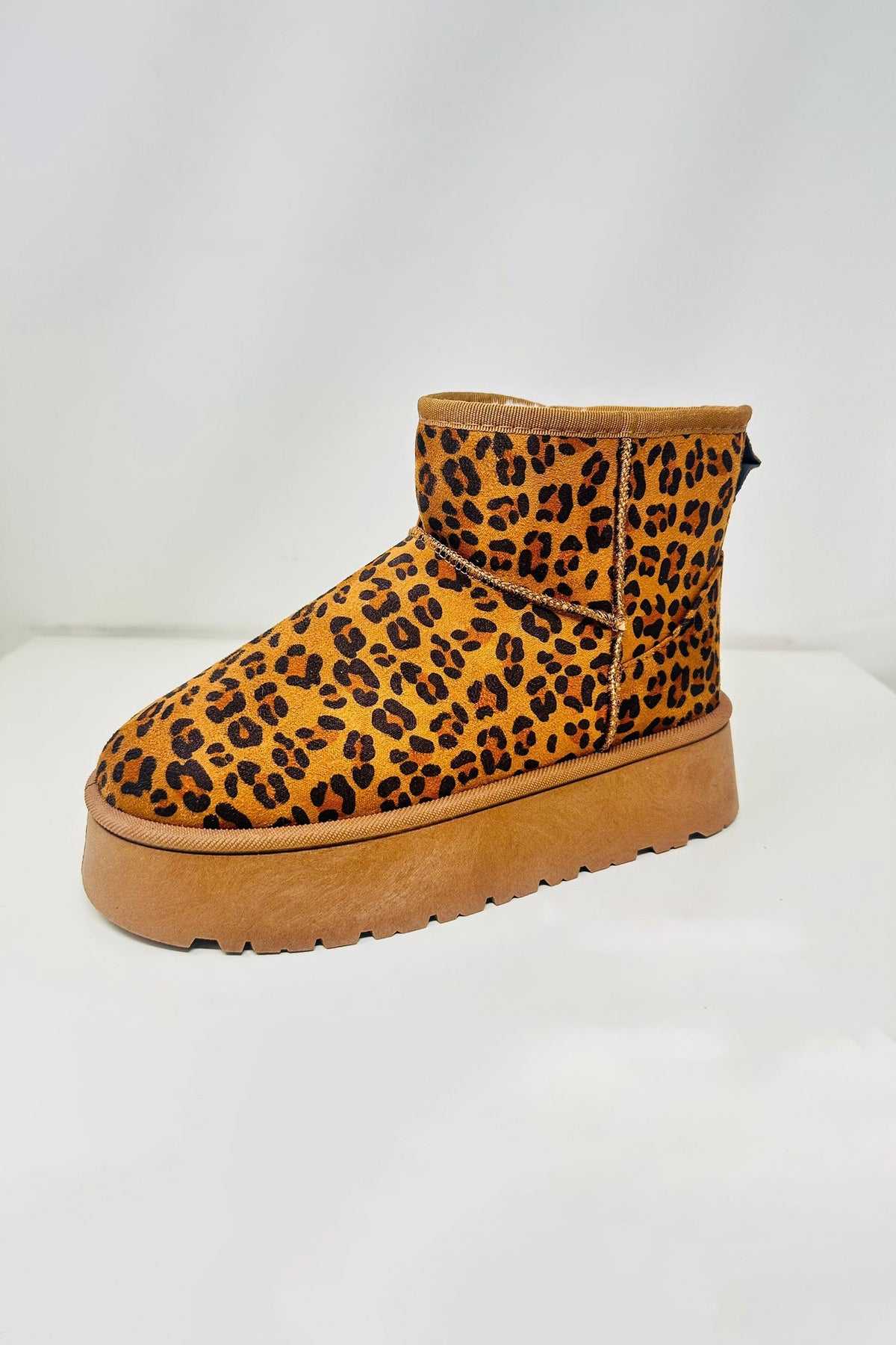 Arden Beaumont — WILD DIVA Thermal Furry Leopard Platform Booties Leopard Fashion Footwear, alternate view 3