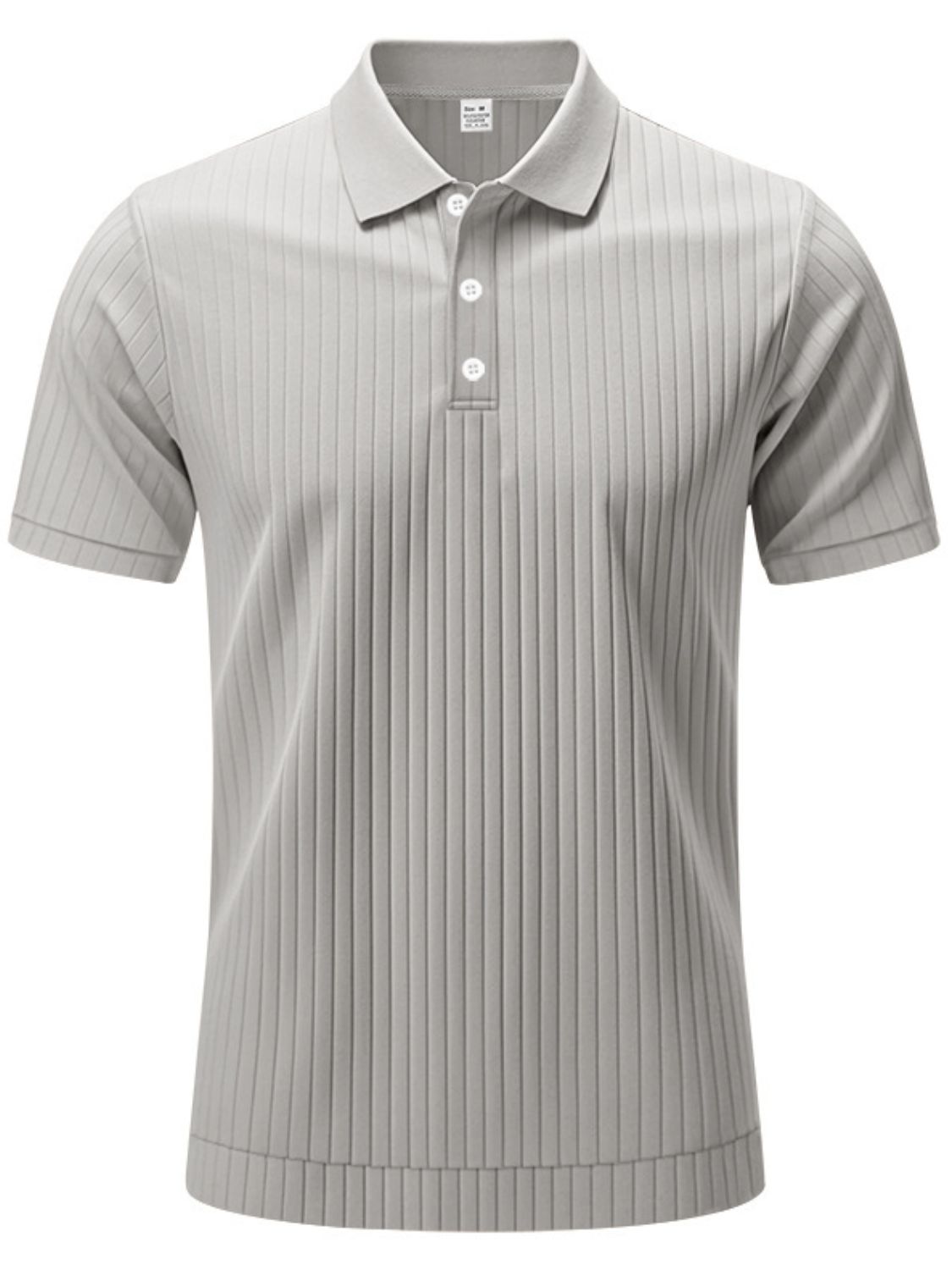Matteo — Men's Full Size Ribbed Short Sleeve Polo Plus Size Men's Tailored Shorts, alternate view 6