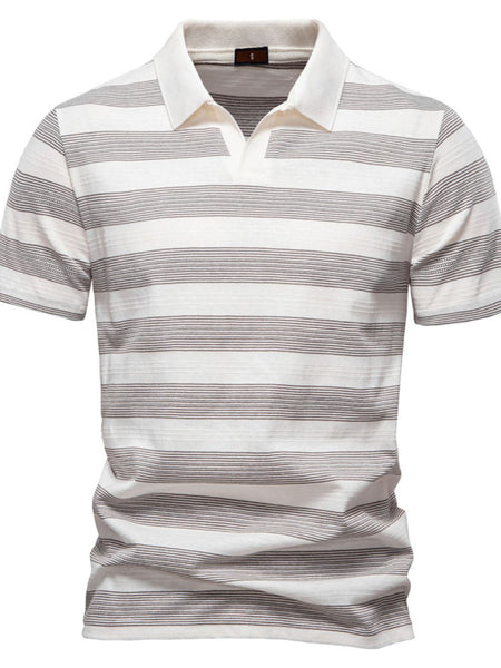 Men's Contrast Striped Short Sleeve Polo - Opulent Empire