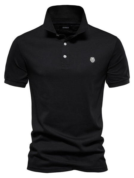 Men's Embroidered Collared Short Sleeve Polo - Opulent Empire