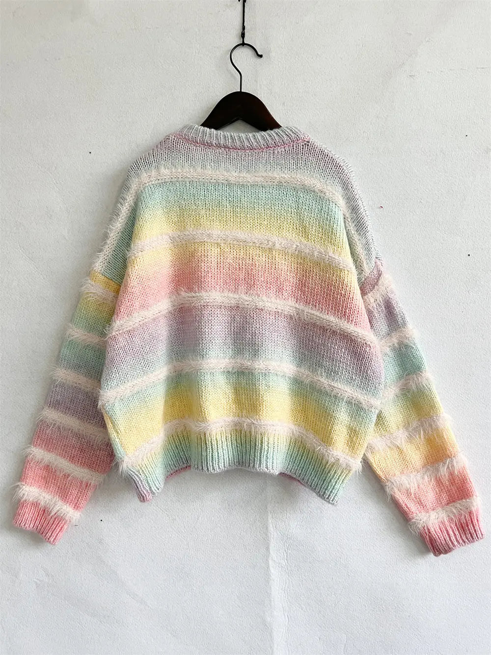 True Rivière — Striped Round Neck Long Sleeve Sweater, alternate view 4