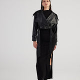 Neeko Black Faux Leather Cropped Jacket-3