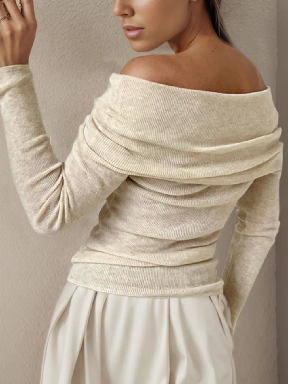 Lior Rousseau — Off-Shoulder Long Sleeve Sweater, alternate view 5