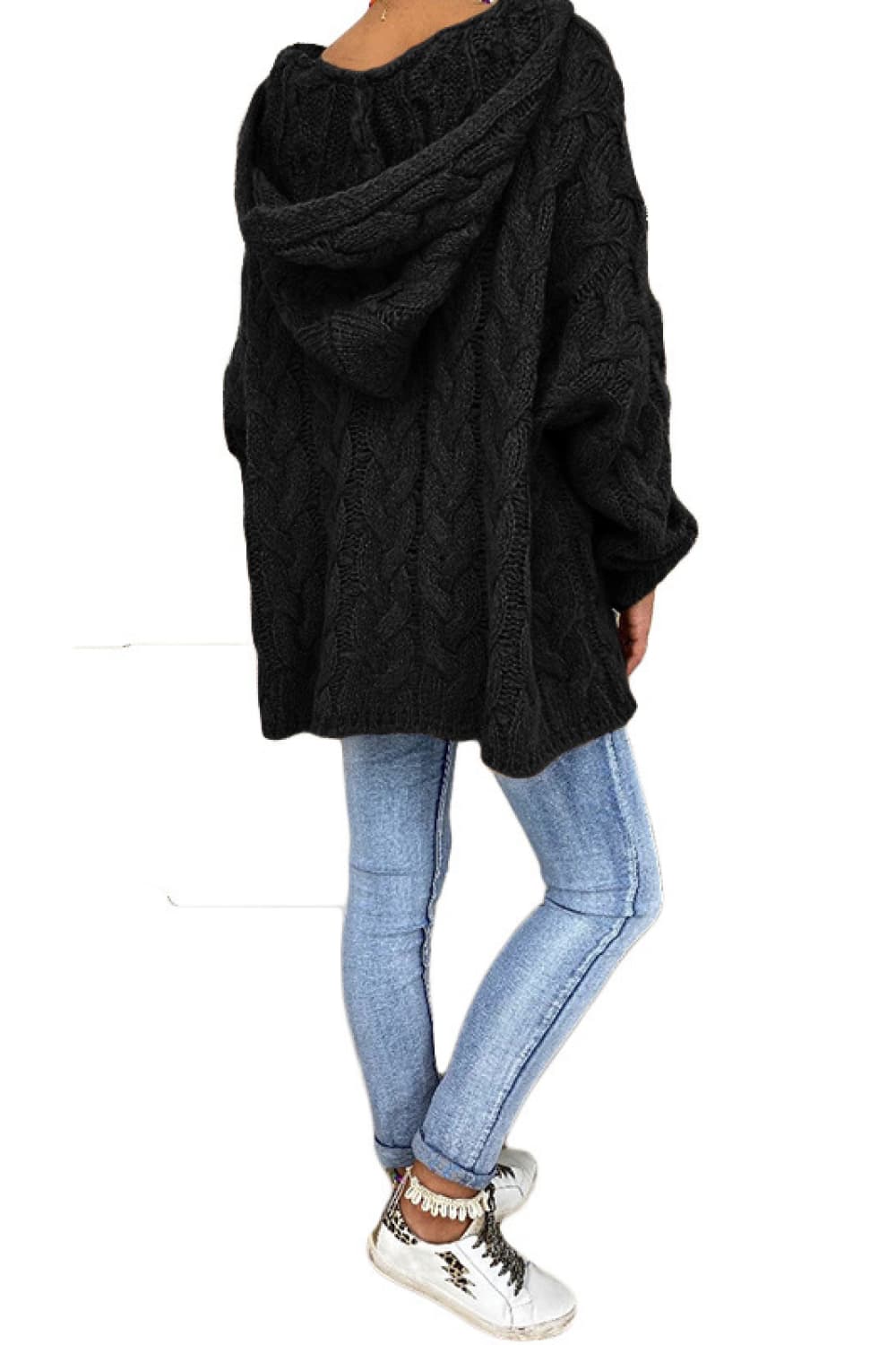 Winter Rivière — Cable-Knit Hooded Sweater, alternate view 6