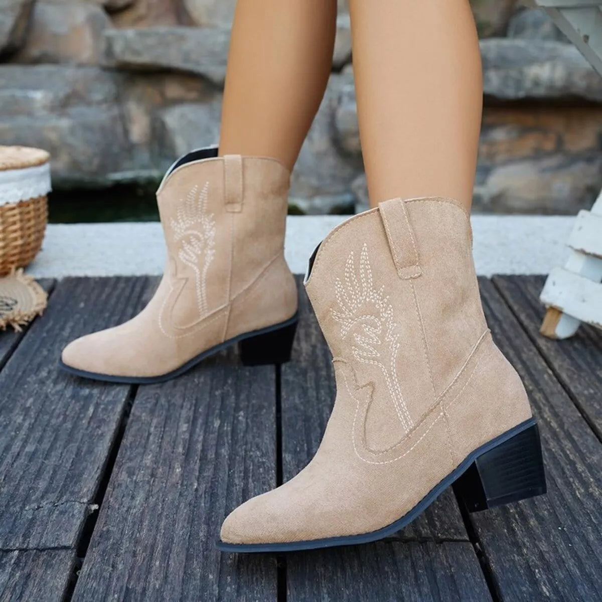Lior Saint-Clair — Point Toe Block Heels Boots Fashion Footwear, alternate view 2