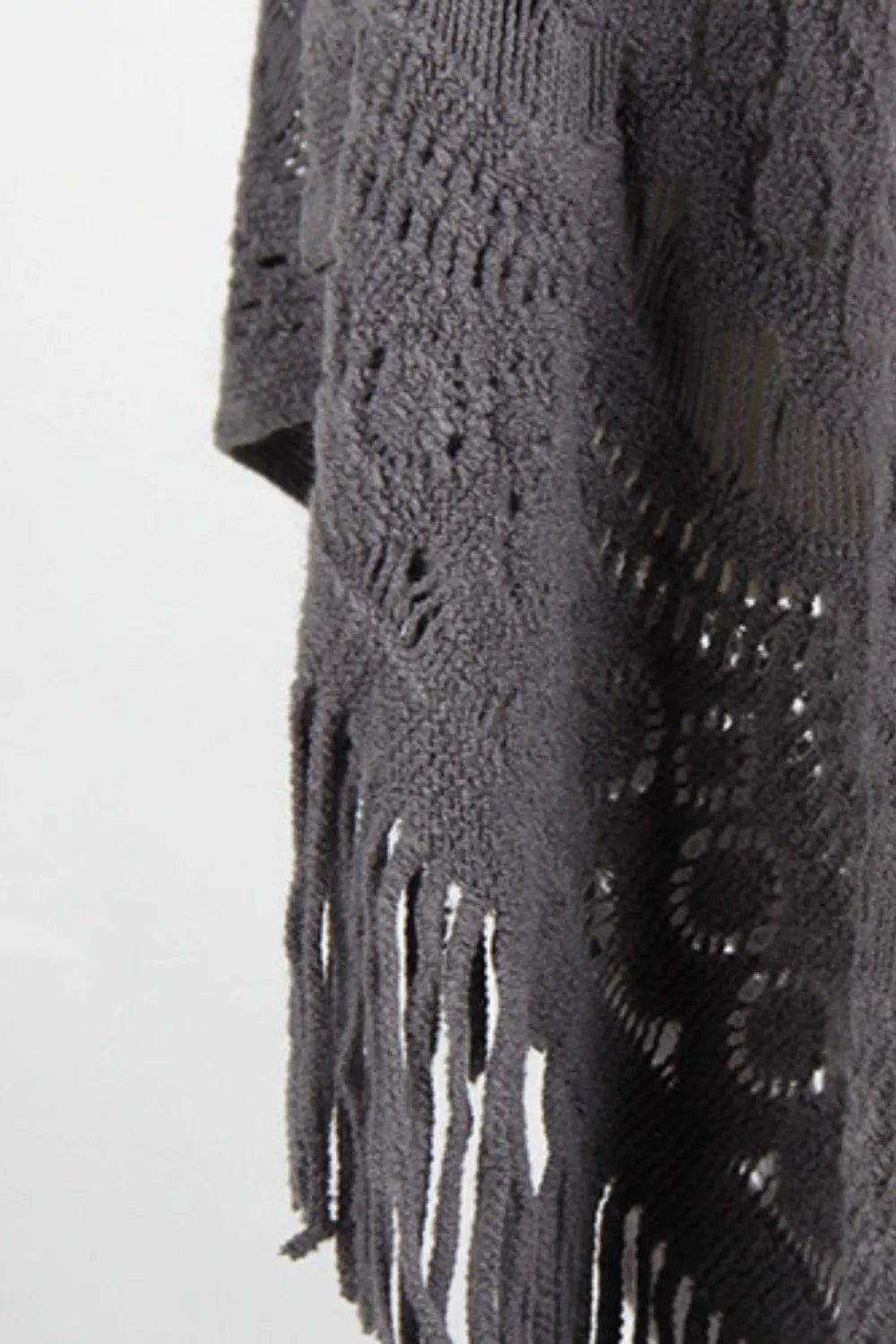 Lake Versailles — Fringe Openwork Surplice Cape Sleeve Poncho, alternate view 6